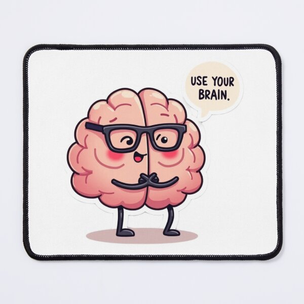 Item preview, Use Your Brain – Cute Smart Brain Sticker designed and sold by TinyJoy Studio.
