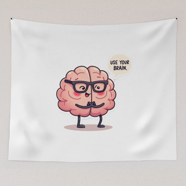 Item preview, Use Your Brain – Cute Smart Brain Sticker designed and sold by TinyJoy Studio.
