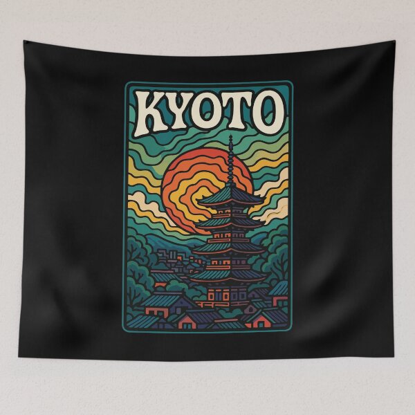 Item preview, Kyoto City Japan Trippy Art designed and sold by TomFrontierArt.