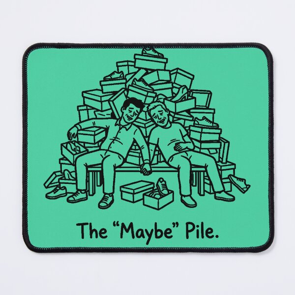 Item preview, The “Maybe” Pile – Funny Gay Couple Shopping Chaos (LGBTQ+ Line Art) designed and sold by Elando1212.