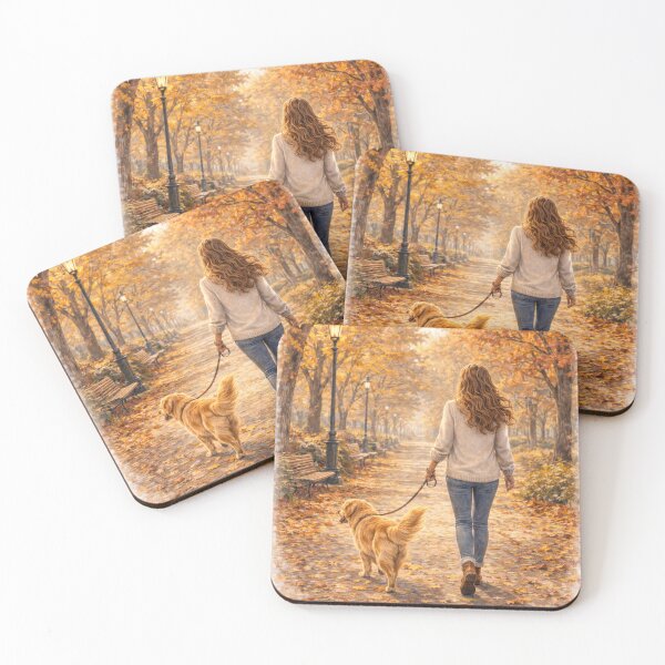 Item preview, Gentle Autumn Walk with a Dog designed and sold by MIArt Studio.