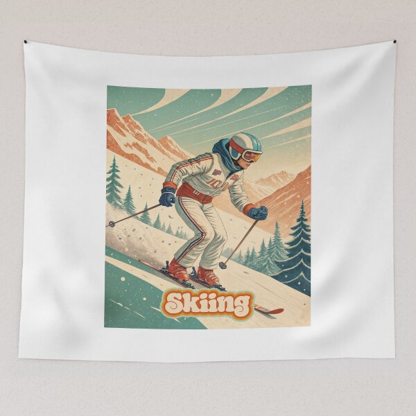 Item preview, Retro Rush: Vintage Ski Speed in Alpine Style designed and sold by ForeverPrintsOK.