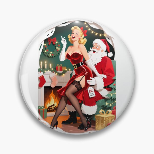 Item preview, Dear Santa, I Can Explain – Retro Christmas Pin-Up Illustration designed and sold by Lightning-Lace.