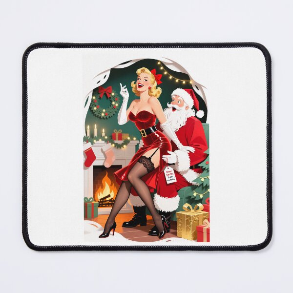 Item preview, Dear Santa, I Can Explain – Retro Christmas Pin-Up Illustration designed and sold by Lightning-Lace.