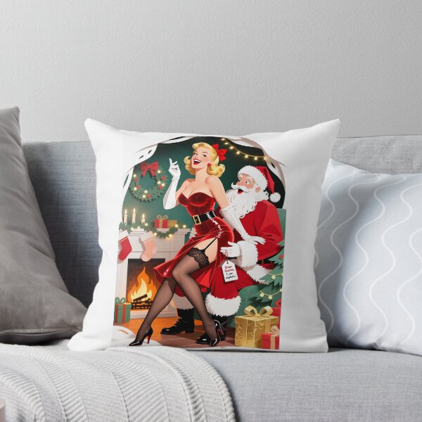 Item preview, Dear Santa, I Can Explain – Retro Christmas Pin-Up Illustration designed and sold by Lightning-Lace.