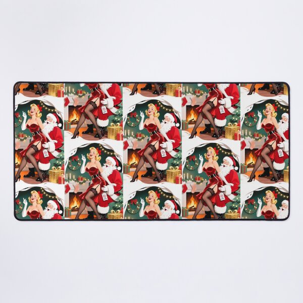 Item preview, Dear Santa, I Can Explain – Retro Christmas Pin-Up Illustration designed and sold by Lightning-Lace.
