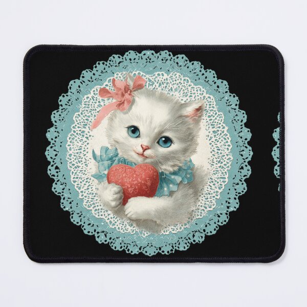 Item preview, Vintage Valentines day kitten designed and sold by MendaciousMina.