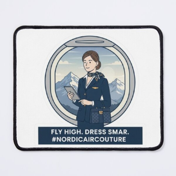 Item preview, Scandinavian Flight Attendant Aesthetic - Fashionably Flying Graphic designed and sold by Pixel & Beyond.