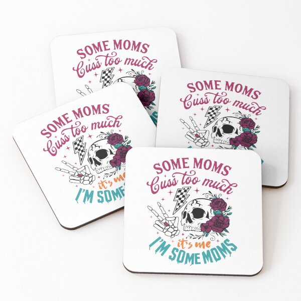 Item preview, Some Moms Cuss Too Much — Sassy Skull & Peony Motherhood Typography designed and sold by Colorful-Garden.