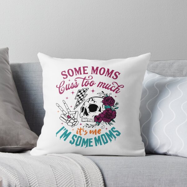 Item preview, Some Moms Cuss Too Much — Sassy Skull & Peony Motherhood Typography designed and sold by Colorful-Garden.