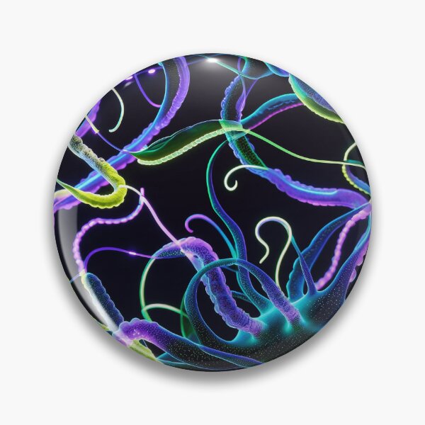 Item preview, Bioluminescent Neural Abyss Techno-Organic Pattern designed and sold by SketchNStyle.