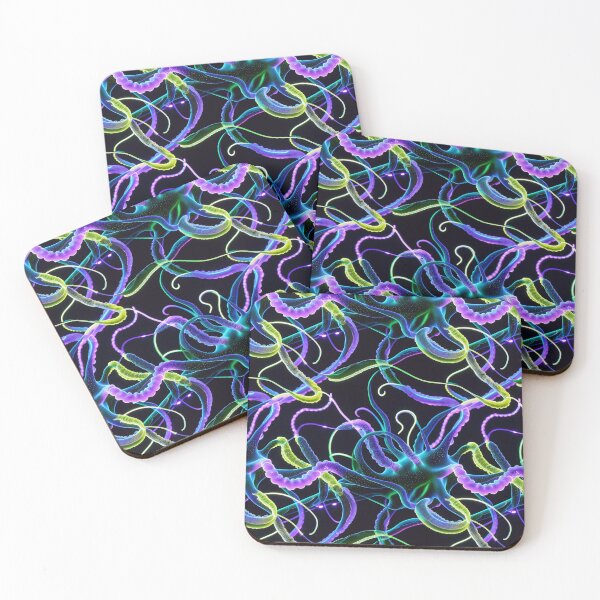 Item preview, Bioluminescent Neural Abyss Techno-Organic Pattern designed and sold by SketchNStyle.