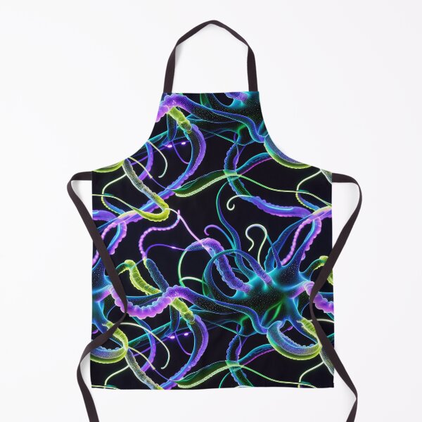 Item preview, Bioluminescent Neural Abyss Techno-Organic Pattern designed and sold by SketchNStyle.