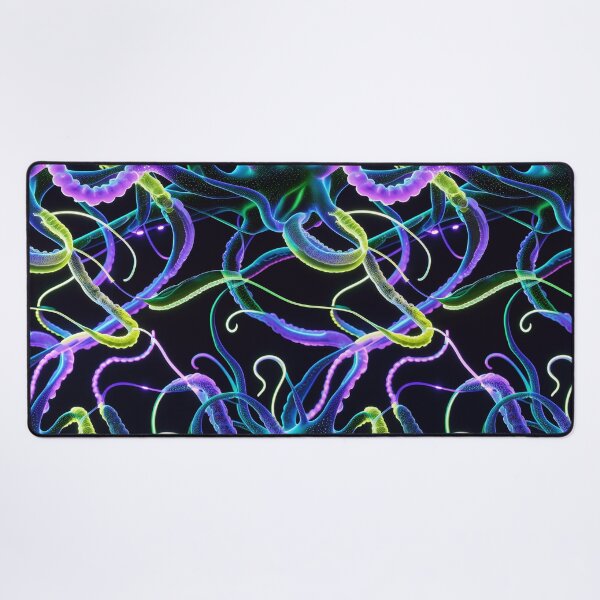 Item preview, Bioluminescent Neural Abyss Techno-Organic Pattern designed and sold by SketchNStyle.