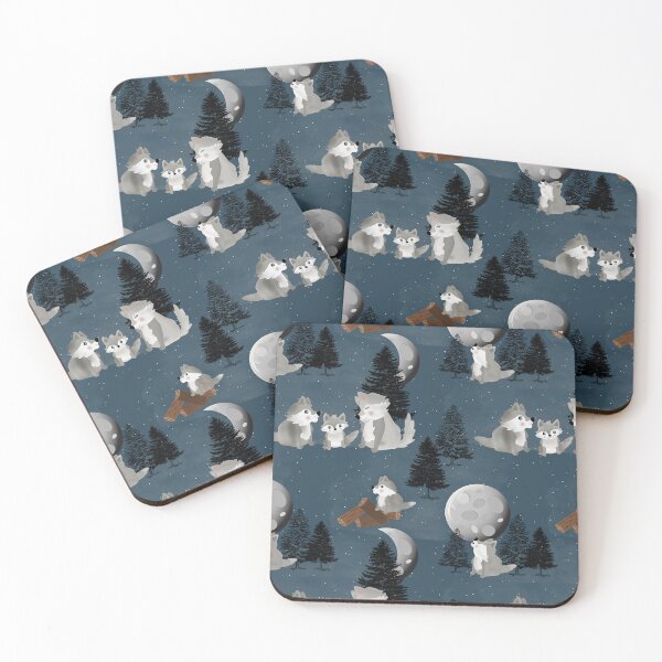 Item preview, Cute Wolf Pack Woodland Night designed and sold by idovedesign.