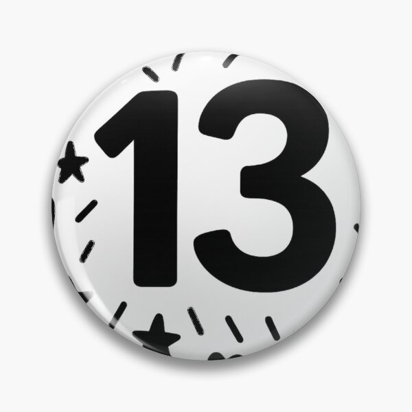 Item preview, "13" lucky black and white number designed and sold by Moonshroomarts.
