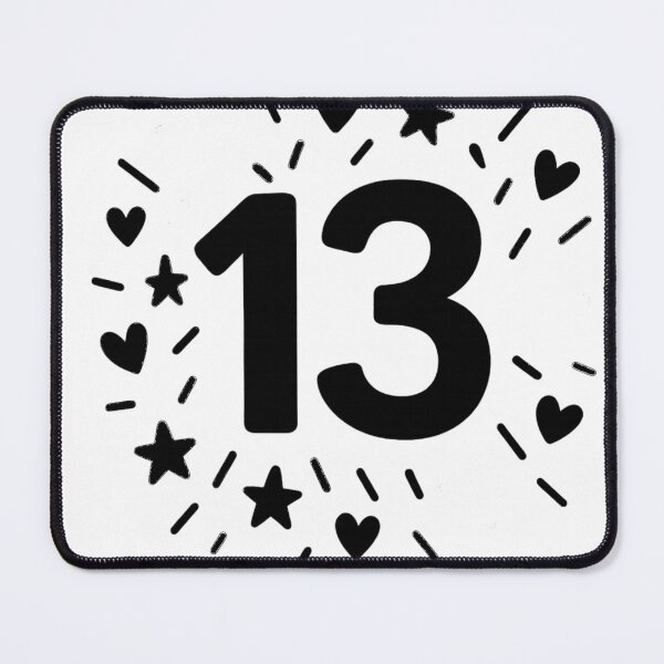 Item preview, "13" lucky black and white number designed and sold by Moonshroomarts.