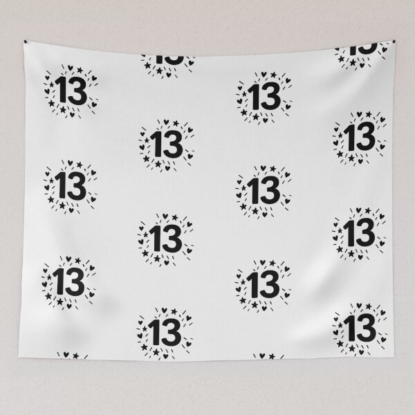 Item preview, "13" lucky black and white number designed and sold by Moonshroomarts.