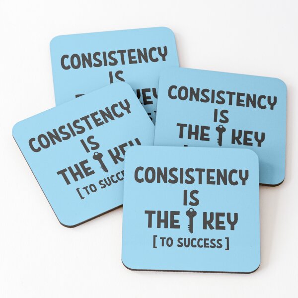 Item preview, Consistency is the key to success black text designed and sold by Innet.