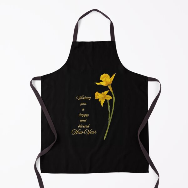 Item preview, Happy New Year Wishes with Two Yellow Daffodils designed and sold by JoyfulWhimsy.