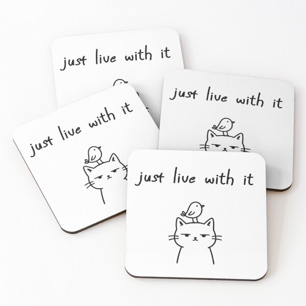 Item preview, Just Live With It cat illustration designed and sold by CreareAT.