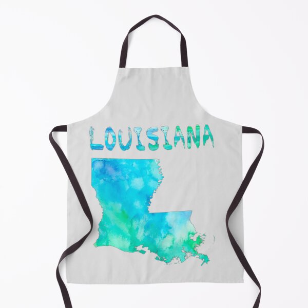Item preview, Louisiana Watercolor State Outline - Artistic Teal & Blue Map designed and sold by mashmosh.