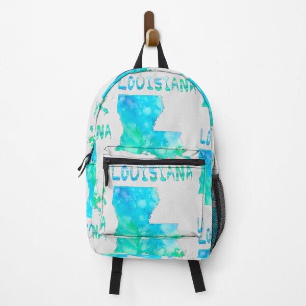 Item preview, Louisiana Watercolor State Outline - Artistic Teal & Blue Map designed and sold by mashmosh.