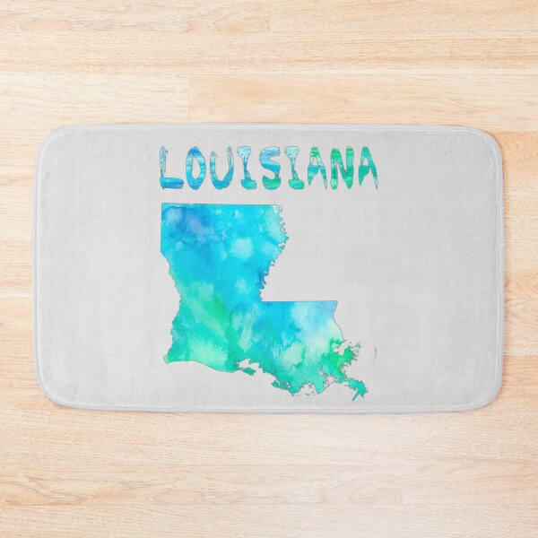Item preview, Louisiana Watercolor State Outline - Artistic Teal & Blue Map designed and sold by mashmosh.