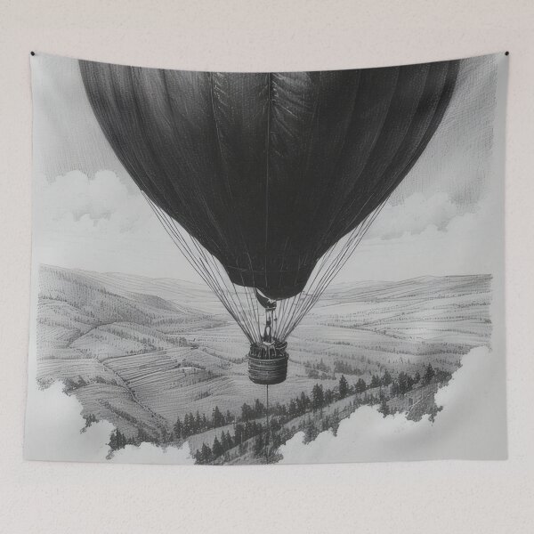 Item preview, Historic hot air balloon over hilly landscape designed and sold by Mianku | Für das Leben.