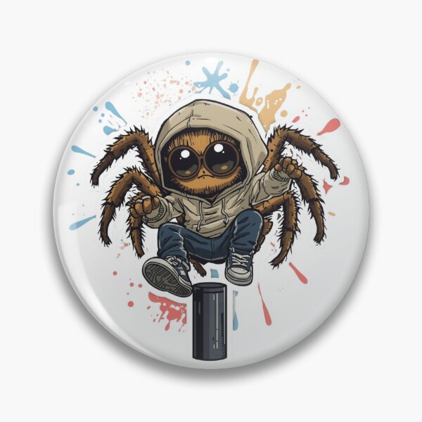 Item preview, Urban Jumping Spider Rooftop Icon – Cute Hairy Hyllus Diardi Street Art designed and sold by MiszungART.