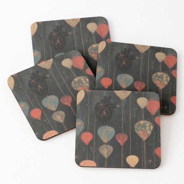 Item preview, Heart-shaped balloons and a dark heart anatomy designed and sold by Mianku | Für das Leben.