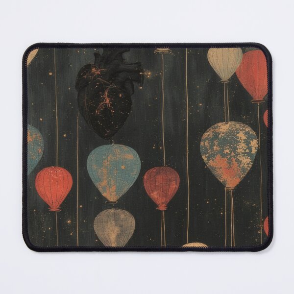 Item preview, Heart-shaped balloons and a dark heart anatomy designed and sold by Mianku | Für das Leben.