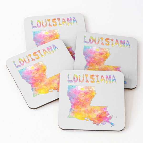 Item preview, Louisiana State Map Silhouette - Vibrant Watercolor Art designed and sold by mashmosh.