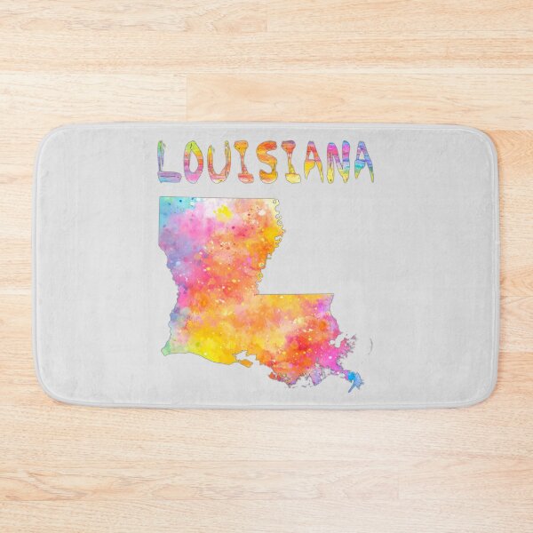 Item preview, Louisiana State Map Silhouette - Vibrant Watercolor Art designed and sold by mashmosh.