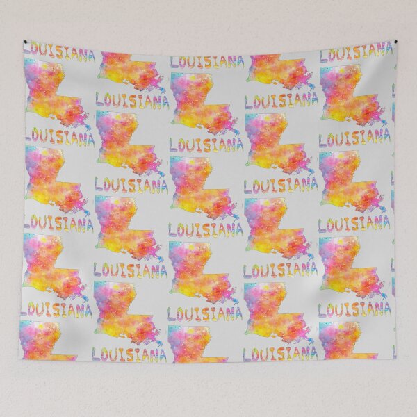 Item preview, Louisiana State Map Silhouette - Vibrant Watercolor Art designed and sold by mashmosh.