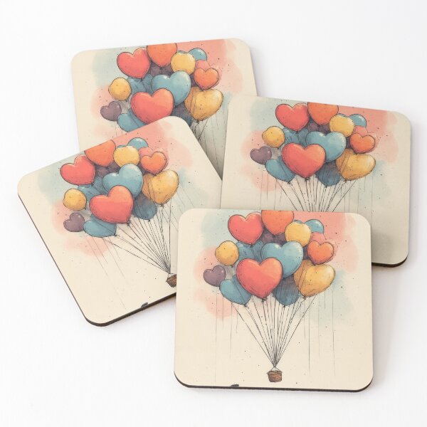 Item preview, Heart-shaped balloons carry a little dreamer designed and sold by Mianku | Für das Leben.