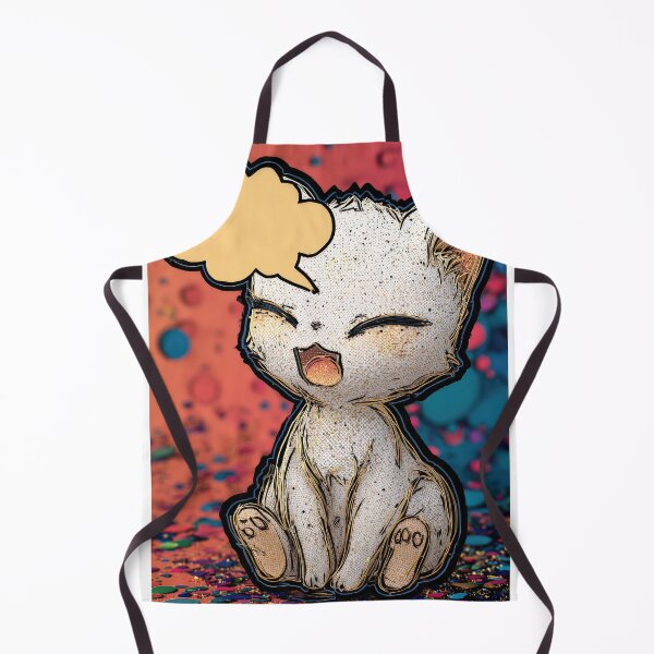 Item preview, Cute Comic Kitten with Speech Bubble Illustration designed and sold by Grafititee.