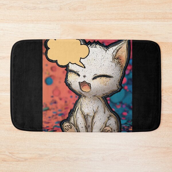 Item preview, Cute Comic Kitten with Speech Bubble Illustration designed and sold by Grafititee.
