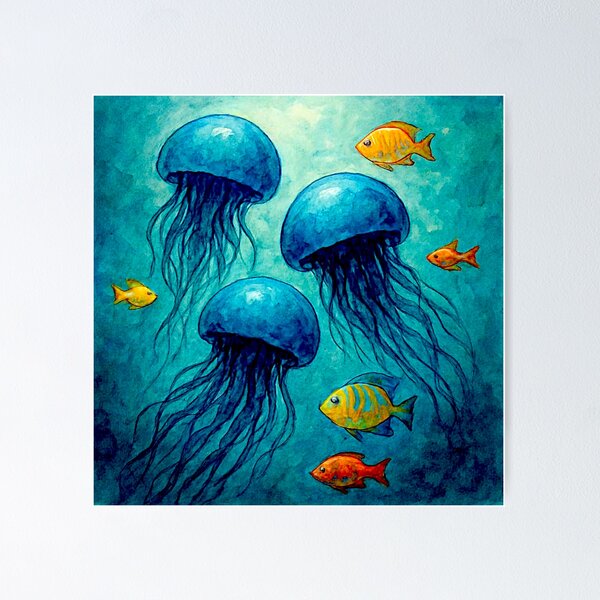 Item preview, Medusozoa, Meduza, Blue jellyfish float#4 designed and sold by Helios Be. Lavsh.