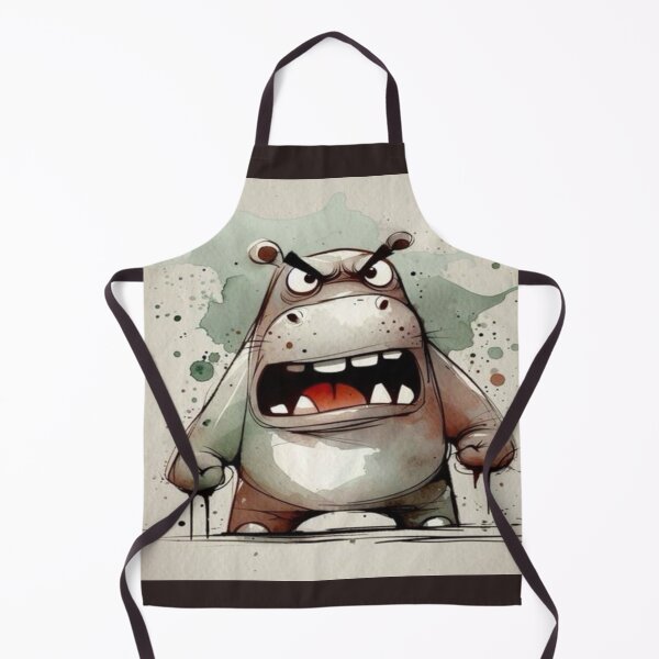 Item preview, Drawing of angry cartoon hippo character designed and sold by NivyasArtistry.