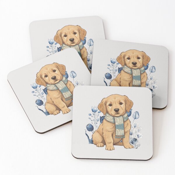 Item preview, Golden Retriever puppy with scarf designed and sold by AD-Digital-Art.