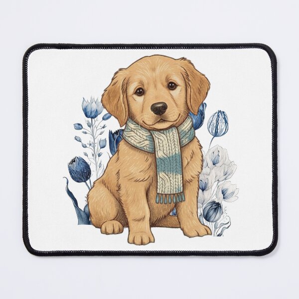 Item preview, Golden Retriever puppy with scarf designed and sold by AD-Digital-Art.