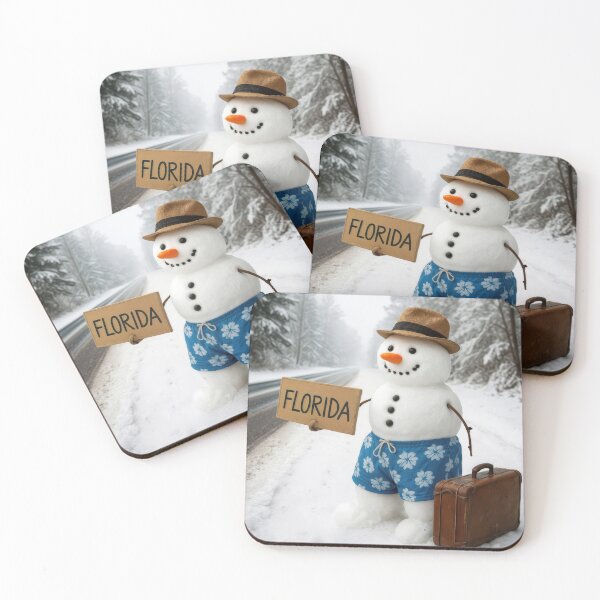 Item preview, Snowman Hitchhiking To Florida designed and sold by Maria Dryfhout.