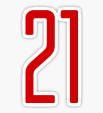 Tall red number 21 Sticker