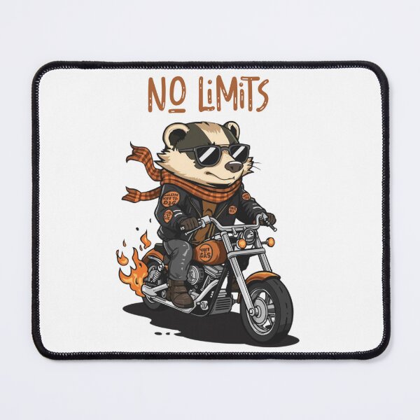 Item preview, Cool Badger Biker Riding Motorcycle with Flames Design designed and sold by HorizonStores.