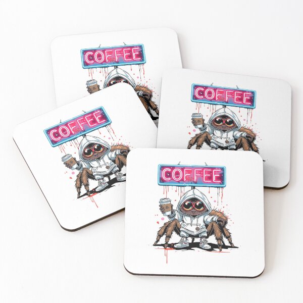 Item preview, Coffee Break Jumping Spider – Cute Hyllus Diardi Urban Art designed and sold by MiszungART.