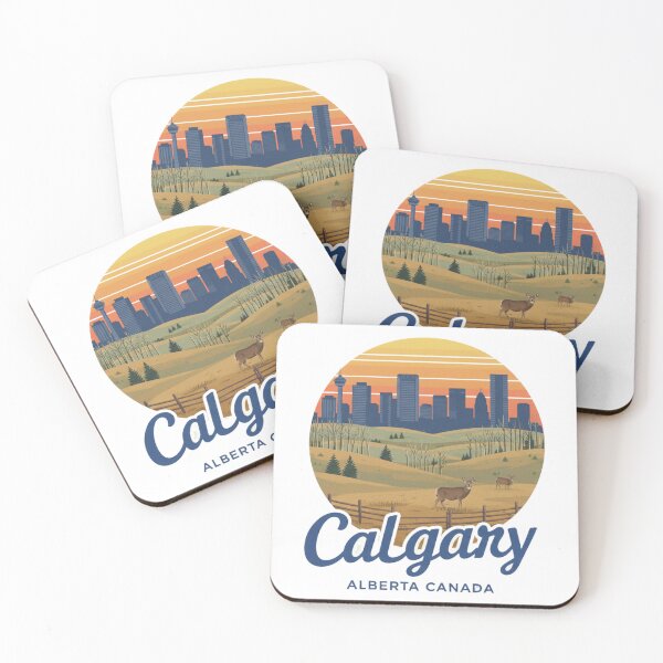 Item preview, Calgary Skyline Nature Silhouette - Realistic Calgary Alberta Cityscape & Wildlife Art designed and sold by MelissaNadia.