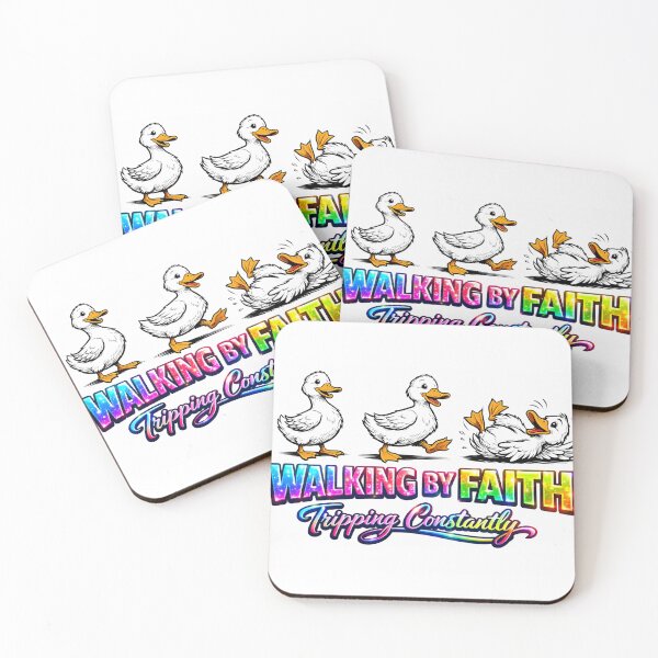 Item preview, Walking by Faith – Funny Cartoon Duck Tumble Quote designed and sold by Matty69TeeS.