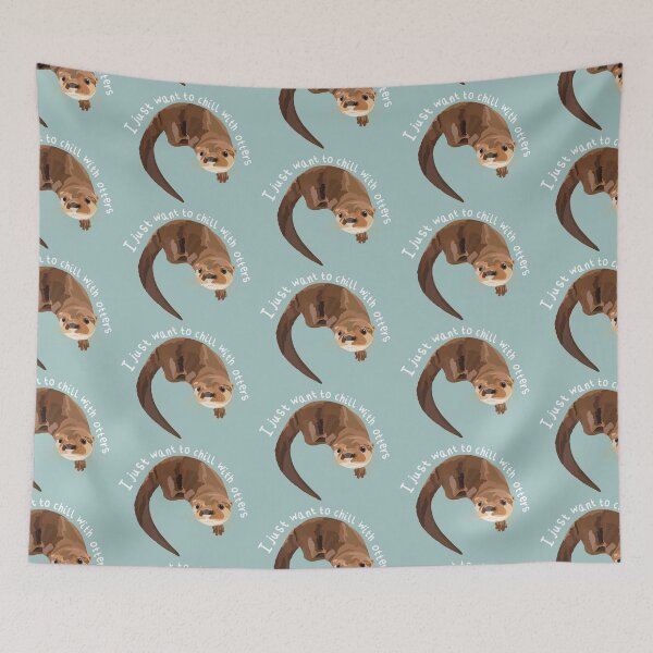 Item preview, O is for Otter, Otter Artwork – Playful Aquatic Mammal Illustration and Wildlife Design designed and sold by PrettylittlepastelUk.