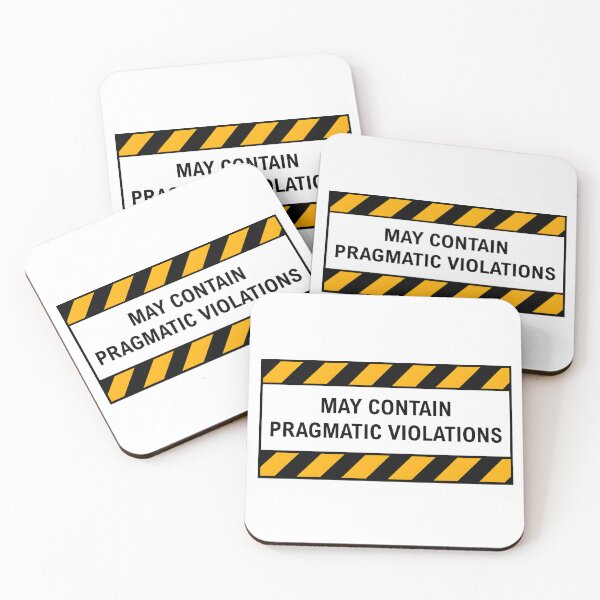 Item preview, May Contain Pragmatic Violations – Linguistics & Gricean Pragmatics Warning Sign designed and sold by Nerd Romance Café.